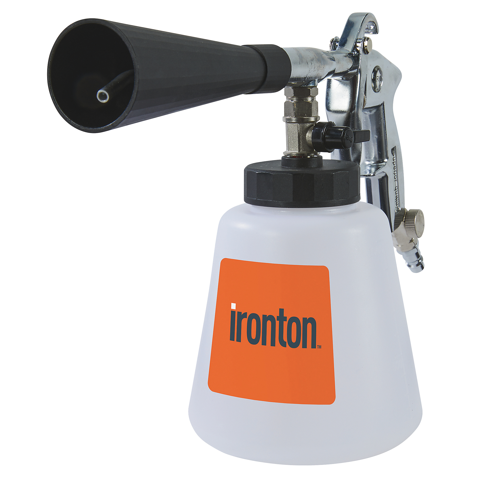 Ironton High-Pressure Air Blow Gun Set, 6–9.2 Bar, 1/4in. NPT, 1L Bottle, 2 Nozzles